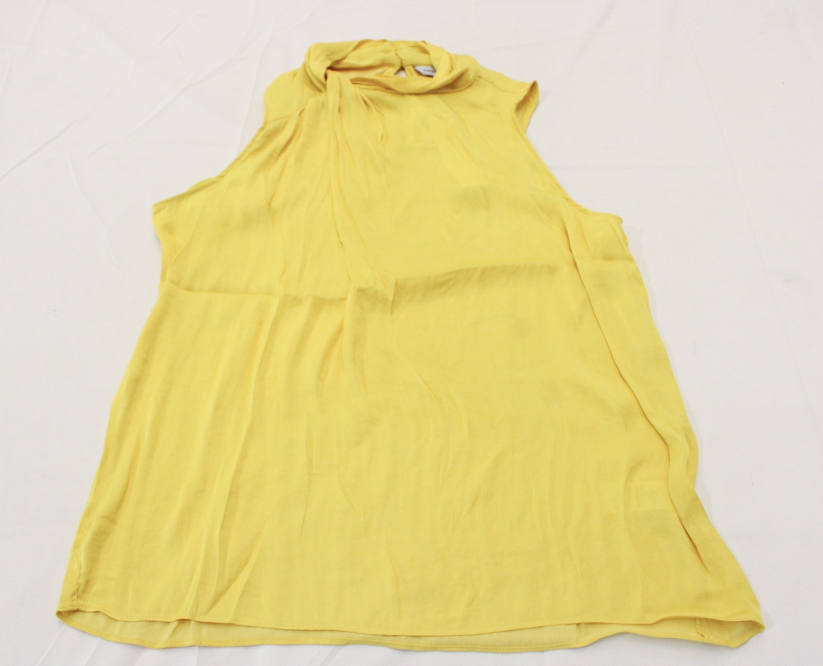 Naked Zebra Women’s Sleeveless Tiered Halter Neck Blouse WR4 Yellow Small NWT