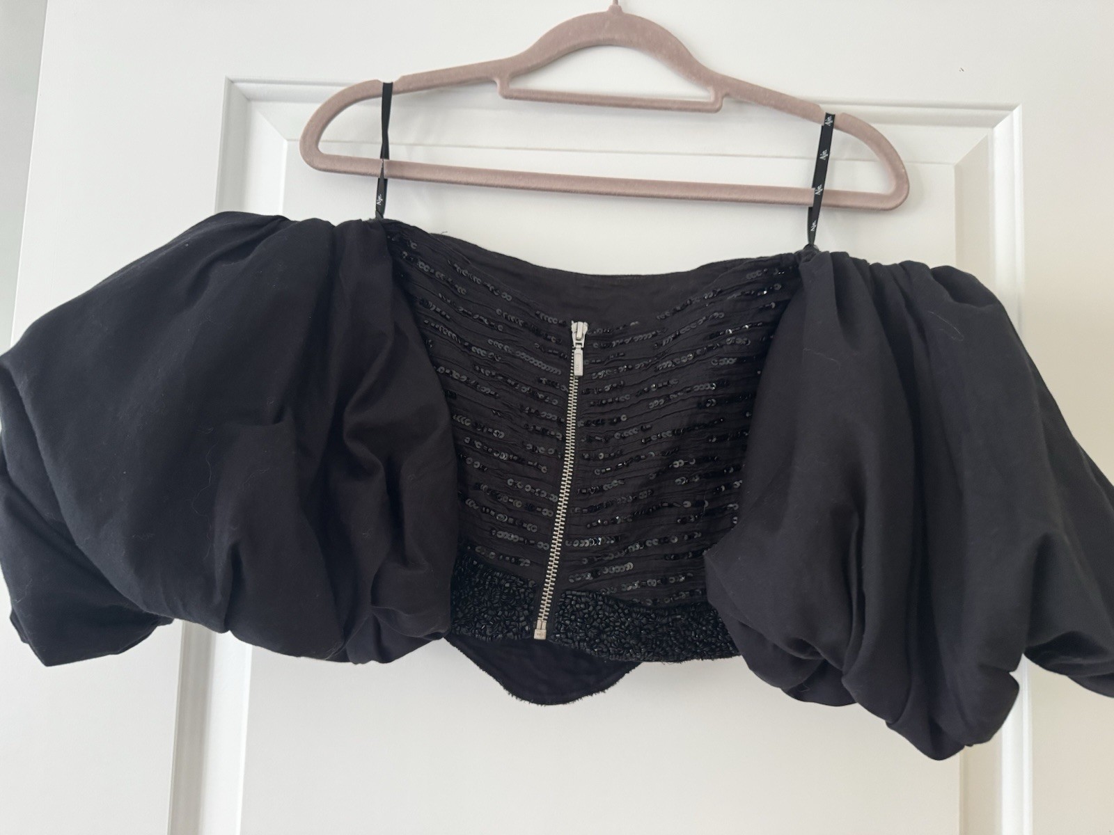 Aje New Catara Off-the-shoulder Cropped Embellished Cotton-poplin Top Size Small
