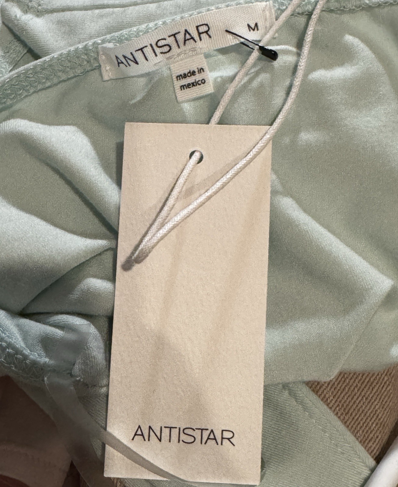 ANTISTAR Light Blue Cowl Neck Draped Racerback Stretch Tank Top Women M