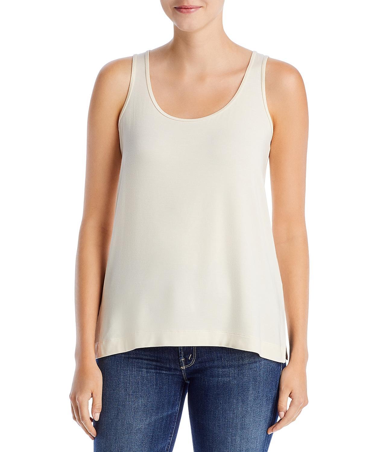 &Basics Womens Scoop-Neck Tank Top Natural Size Large