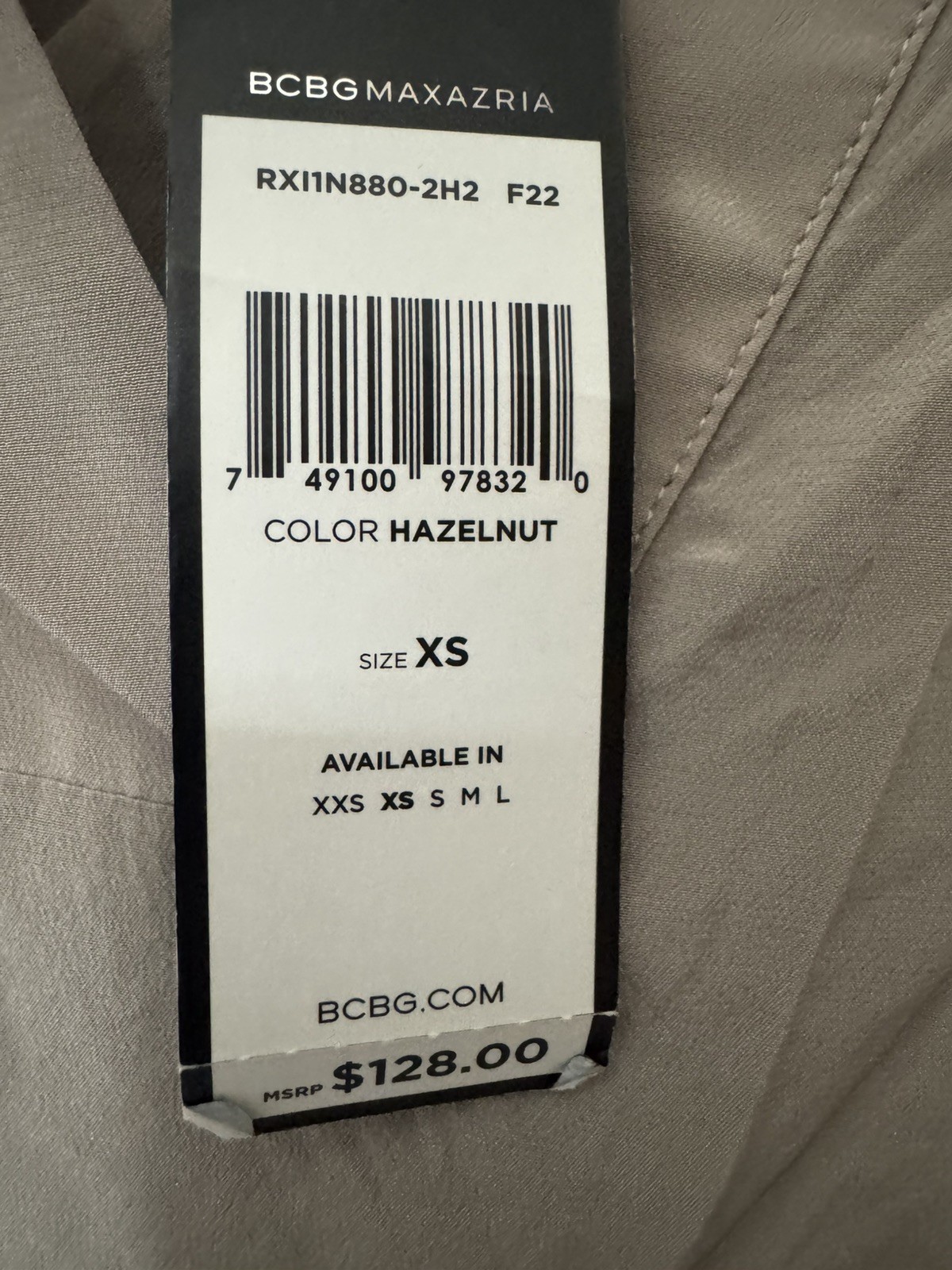 NWT BCBG Max Azria Hazelnut Mixed Fabric Blouse small MSRP $128