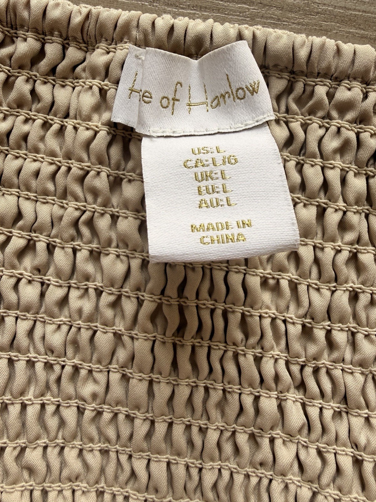 House of Harlow Womens L Beige Linen Rayon Crop Top Adjustable Strap Tank