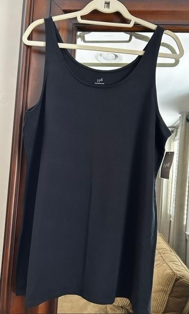 J JILL Womens XL Black Long Perfect Stretch Tank Top New with Tags X-Large $29