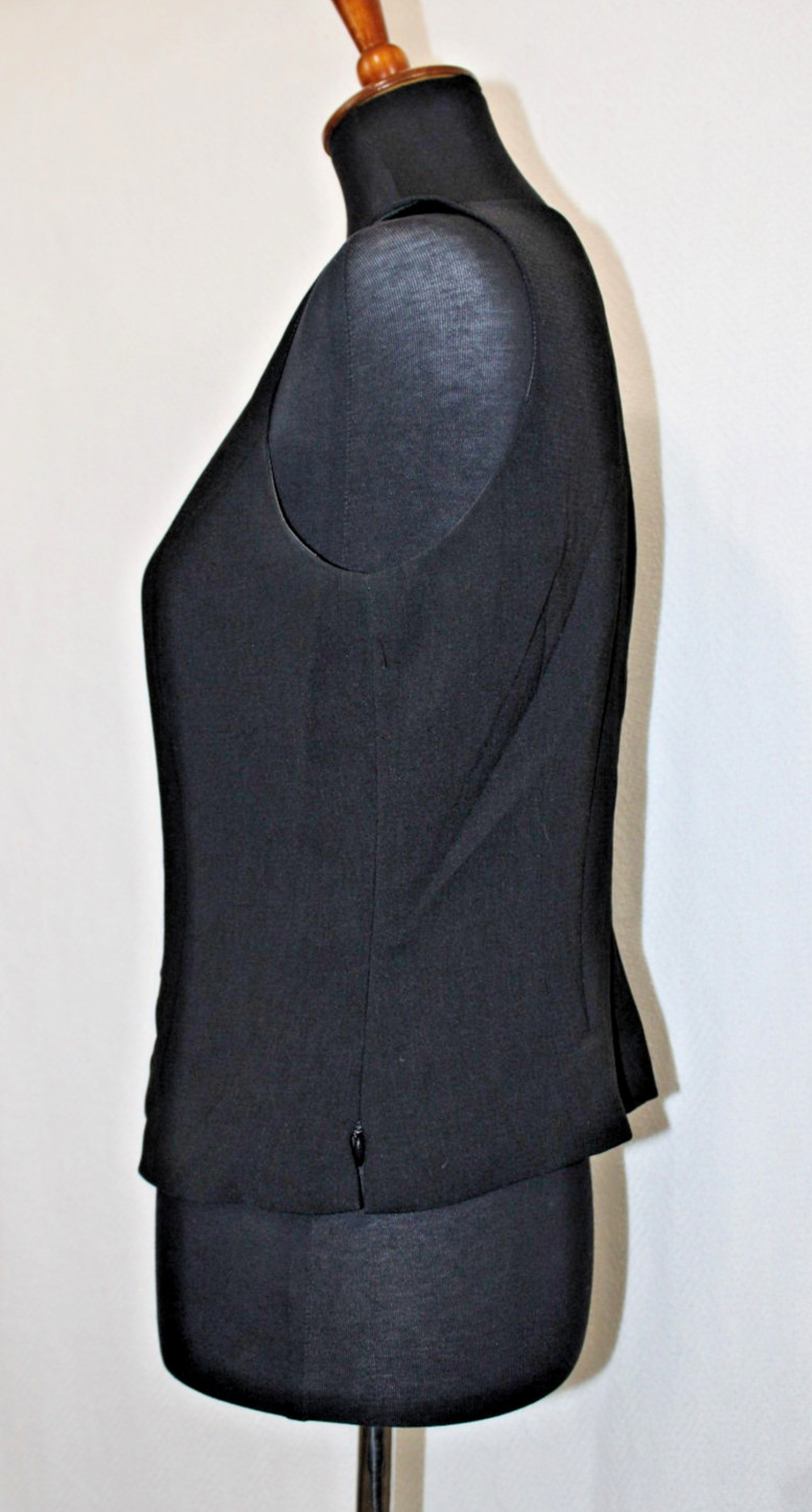 KASPER Size 6 Solid Black Sleeveless Lined Shell Career Top Tank Side Zip