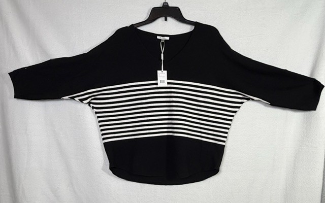 Vila Milano Colorblock Stripe Knit Top Women’s Size L Dolman Sleeve NWT