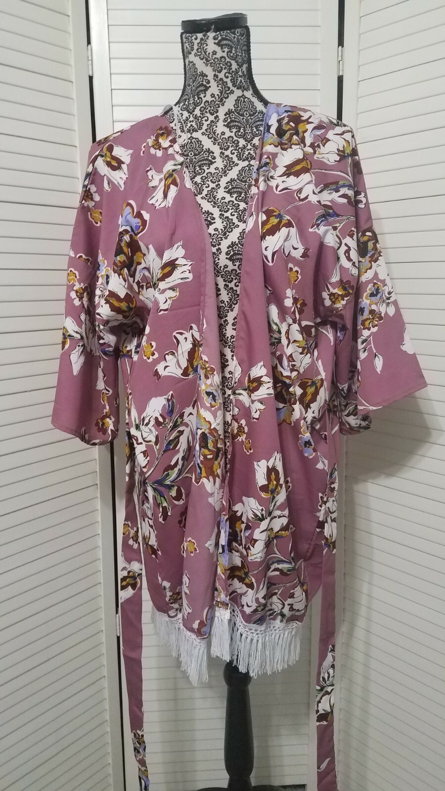 Massini ruana kimono floral print NWT One Size fits most blue pink