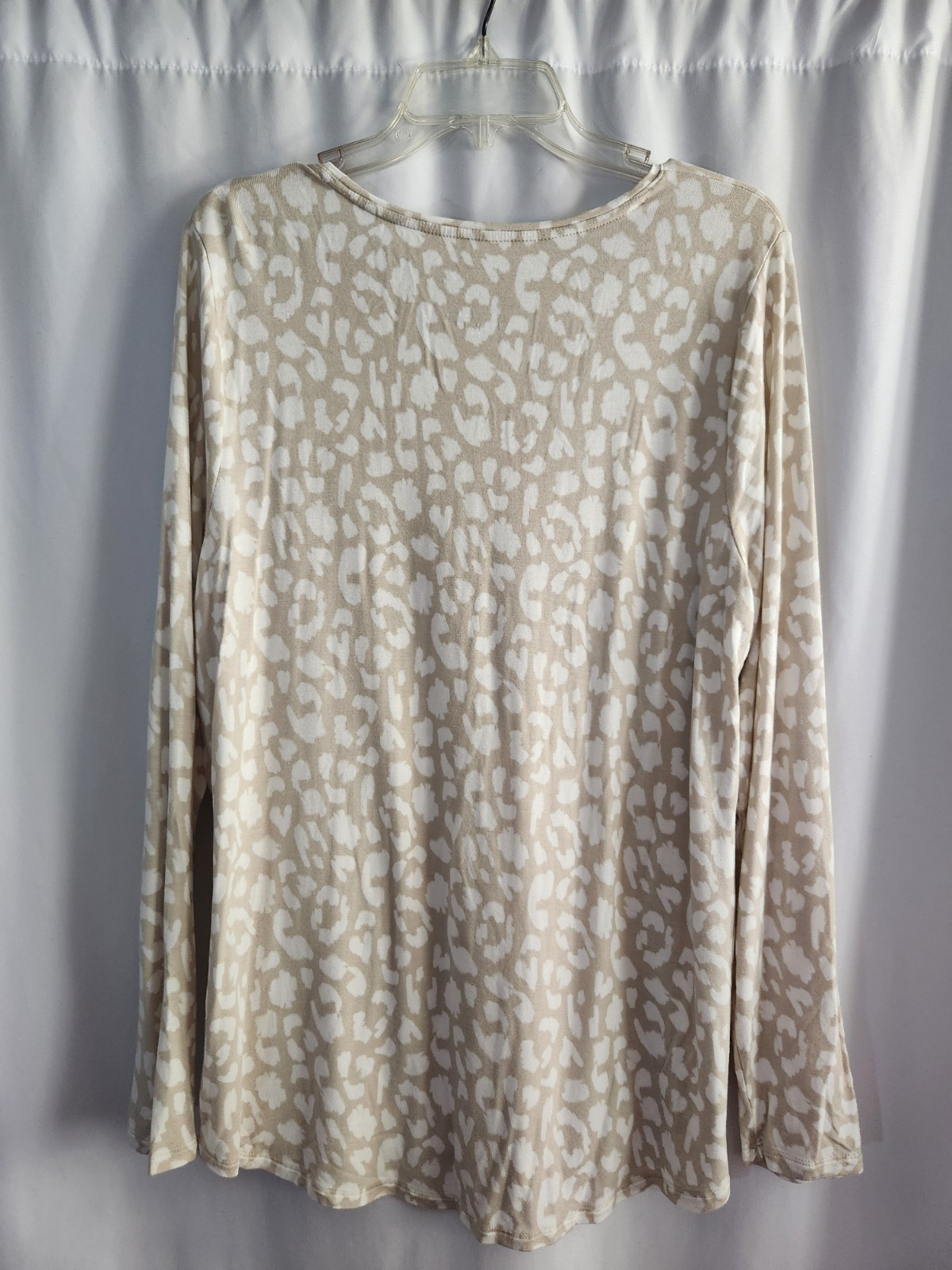 Beige Animal Print Long Sleeve Top #statement piece #relaxed #modern #classic