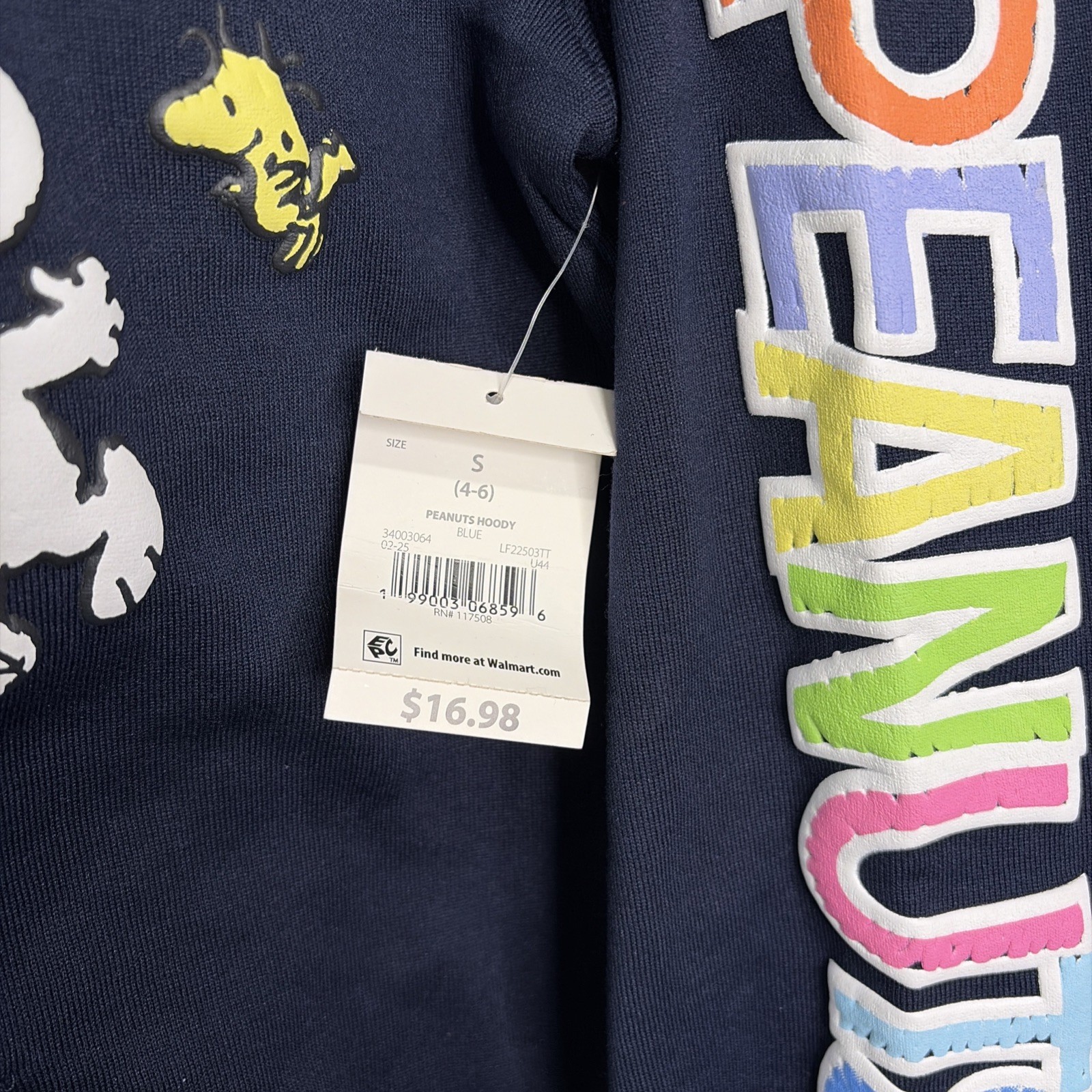 Peanuts Snoopy and Friends Zip Up Hoodie Womens S Navy Blue Puffy Graphics NEW
