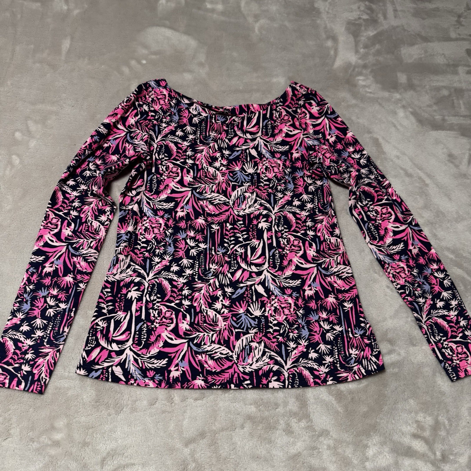 Lilly Pulitzer Tristan Top Bright Navy Swing of Things Twist Back Size XS