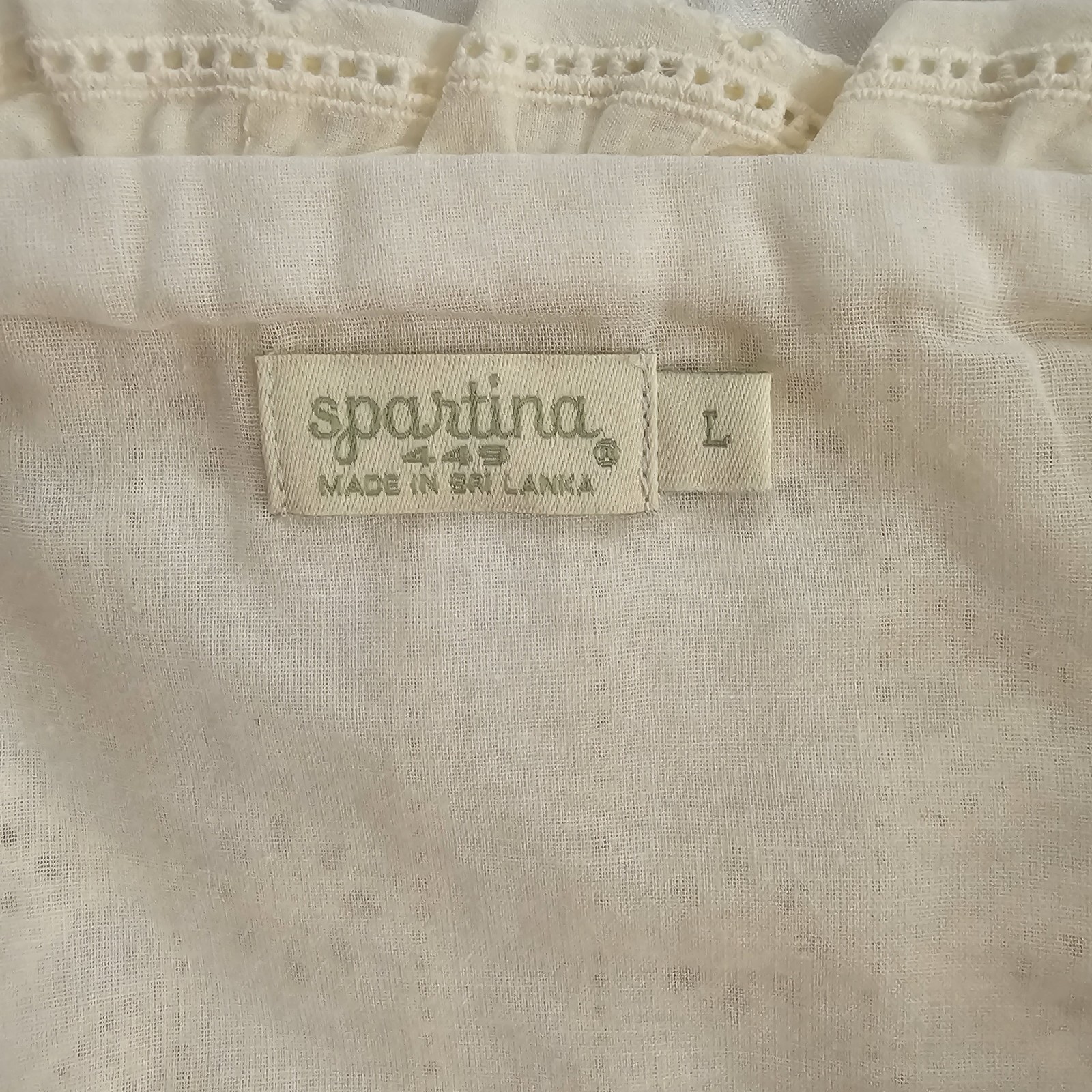 Spartina 449 Taralynn Eyelet Top size large women’s ivory