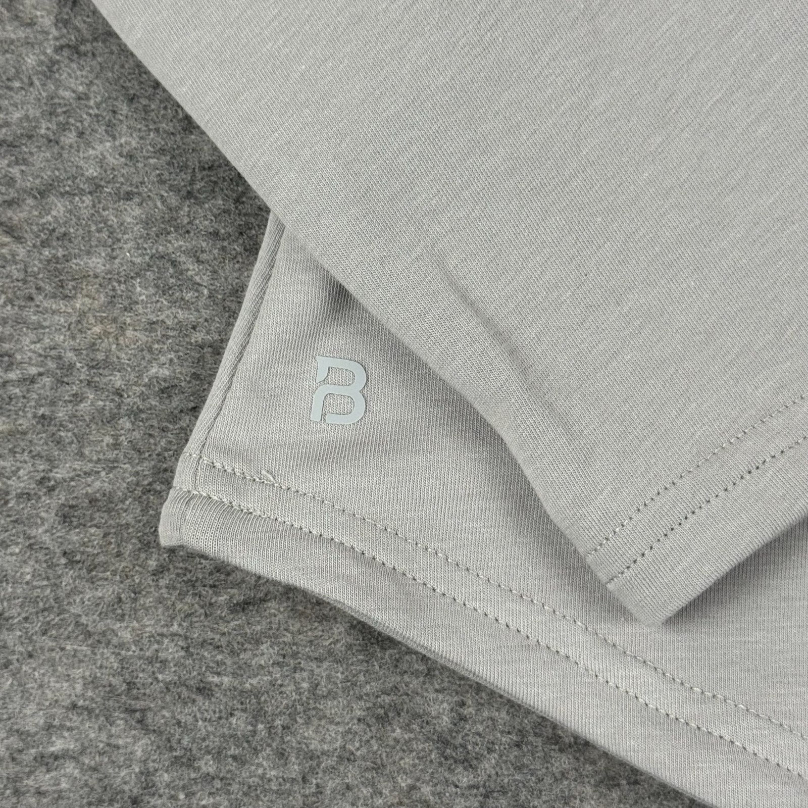 BYLT Premium Basics Drift Long Sleeve Shirt Fitted Gray Womens Small S