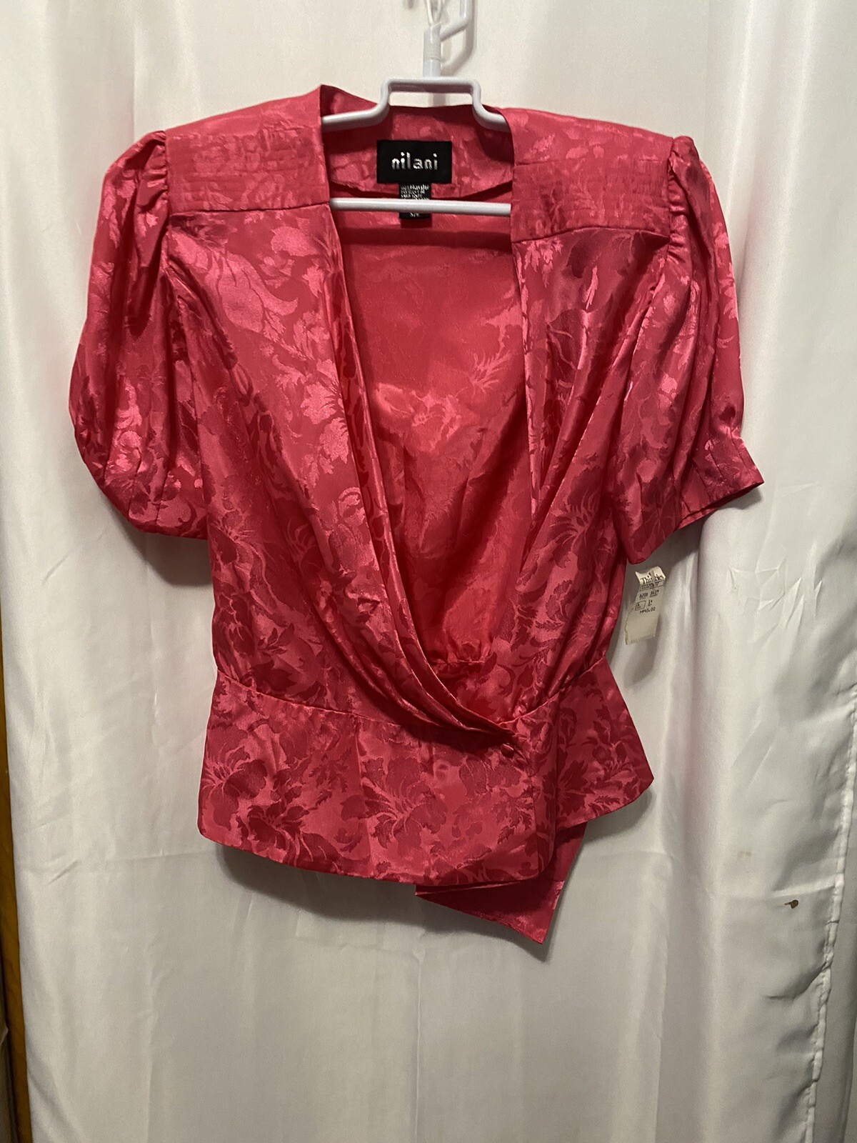 nilani pink open blouse new with tags size 5/6 vintage