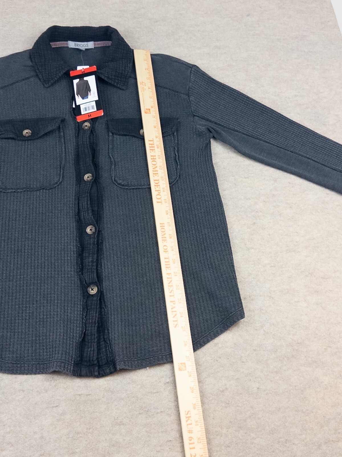 Briggs Medium Gray Button-Up Knit Shirt Jacket