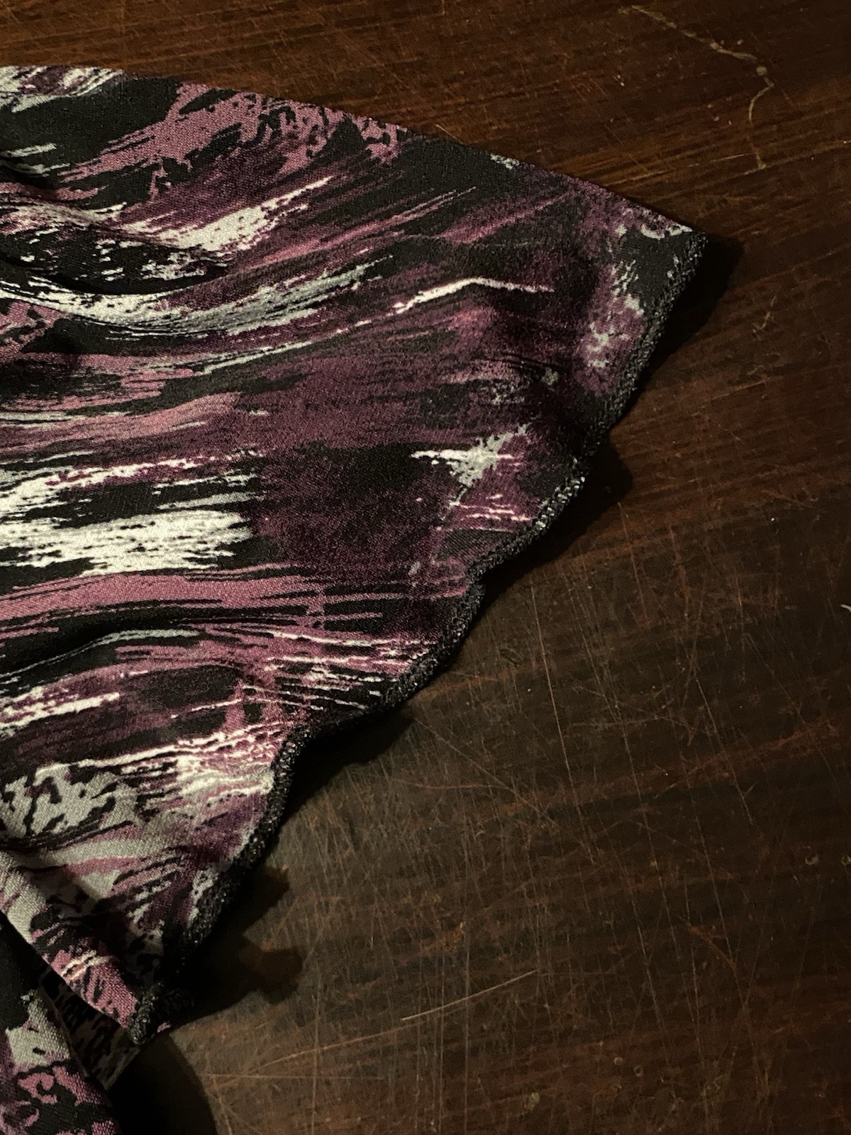 Agenda Women’s Purple And Black Short Sleeve Tunic Top, Size Small