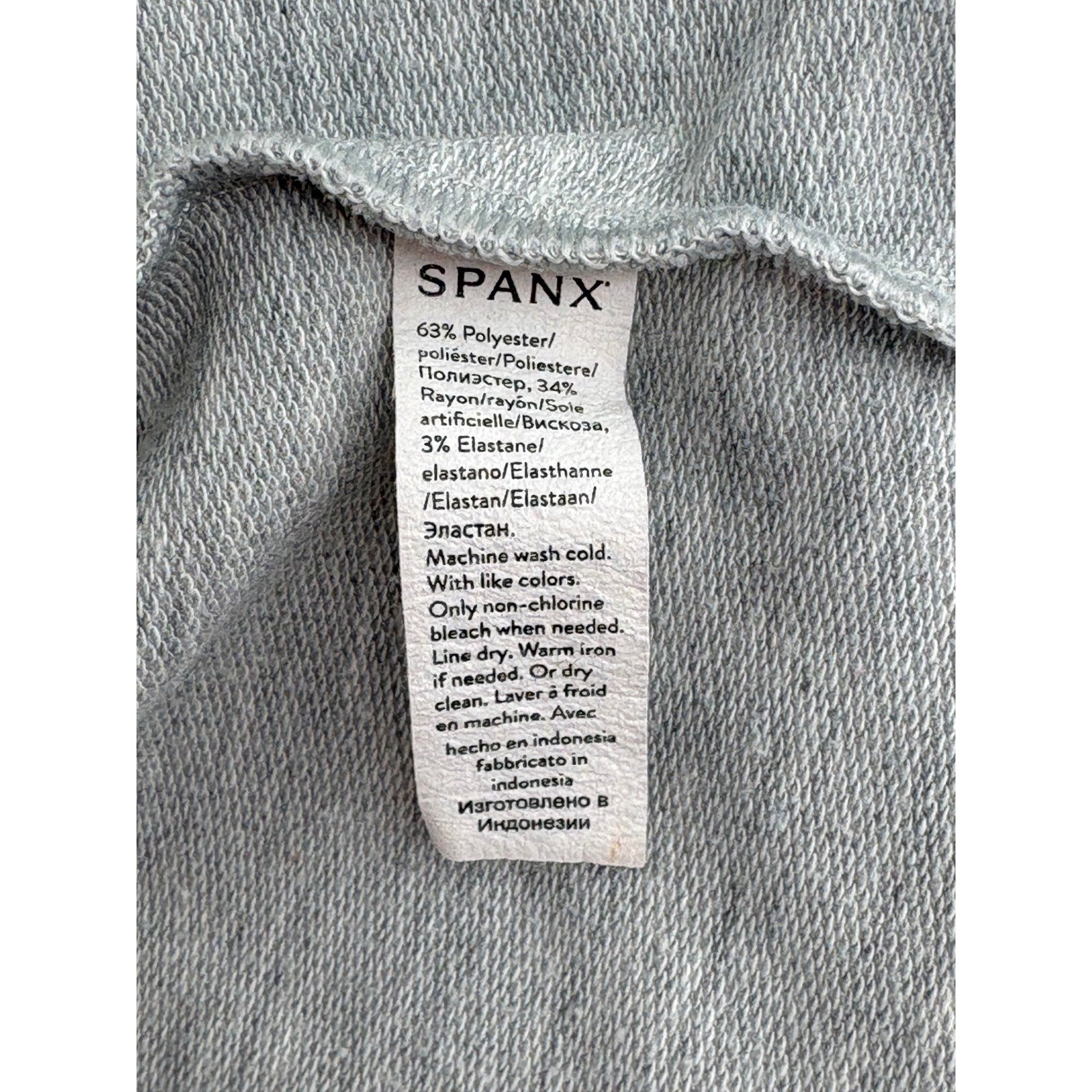 Spanx AirEssentials Top Gray 3/4 Sleeve Relaxed Seam Detail 50171R XL