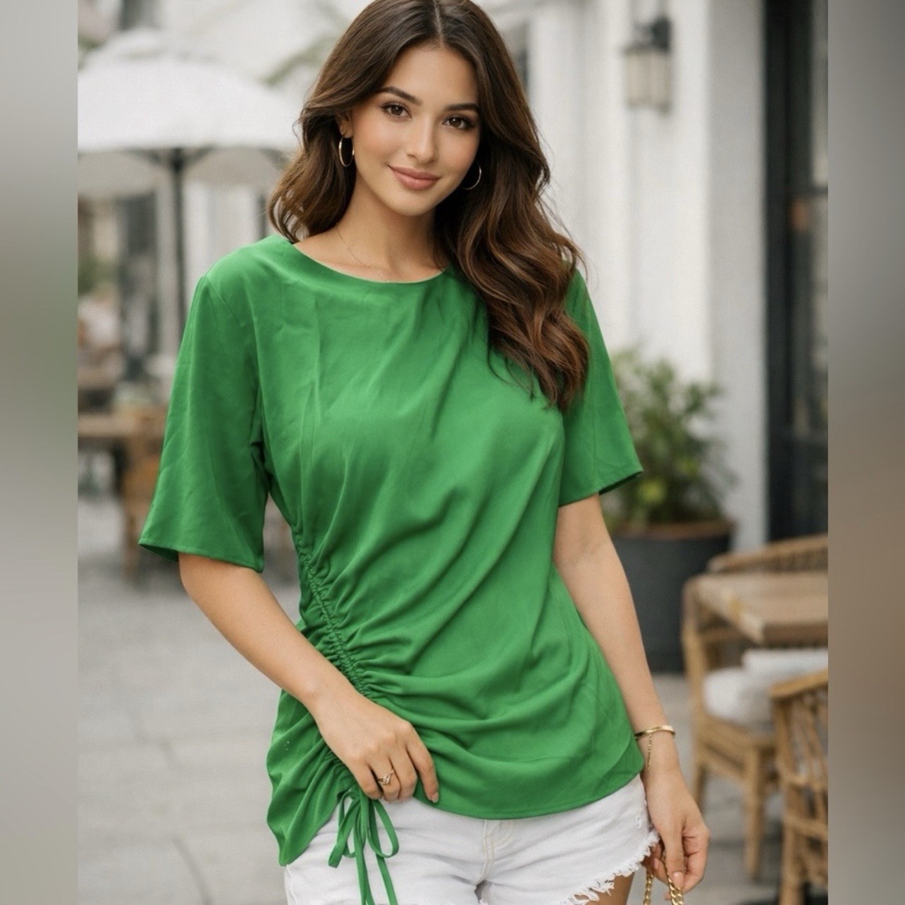 gracia side ruched blouse Size S Aug Sale