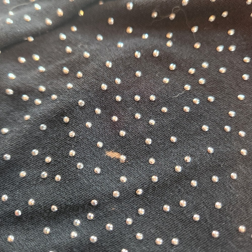 Express Y2K Studded Rhinestone Cowl Neck Black Tank Top Size M Whimsygoth Grunge