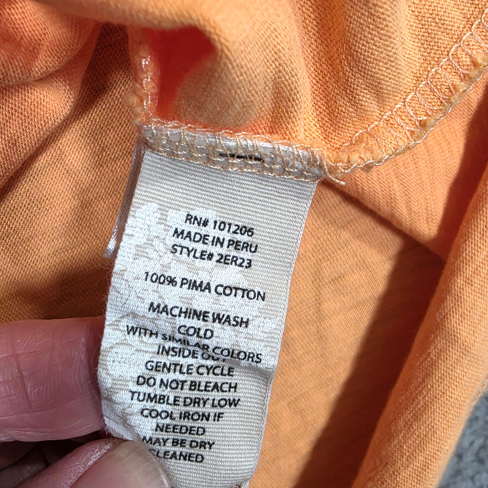 Soft Surroundings 100% Pima Cotton Tunic Top Womens Medium Orange Keyhole Back