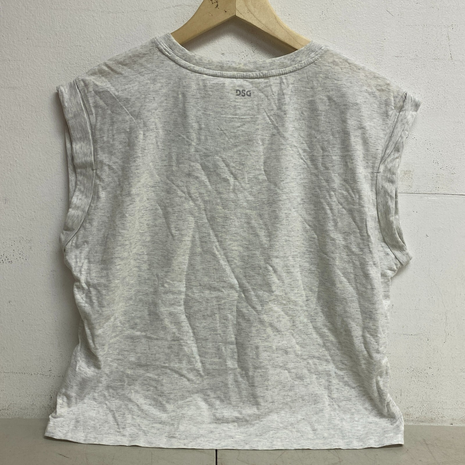 DSG Womens Cotton Fashion Tank Light Heather Grey Sleeveless Solid DAW23302H