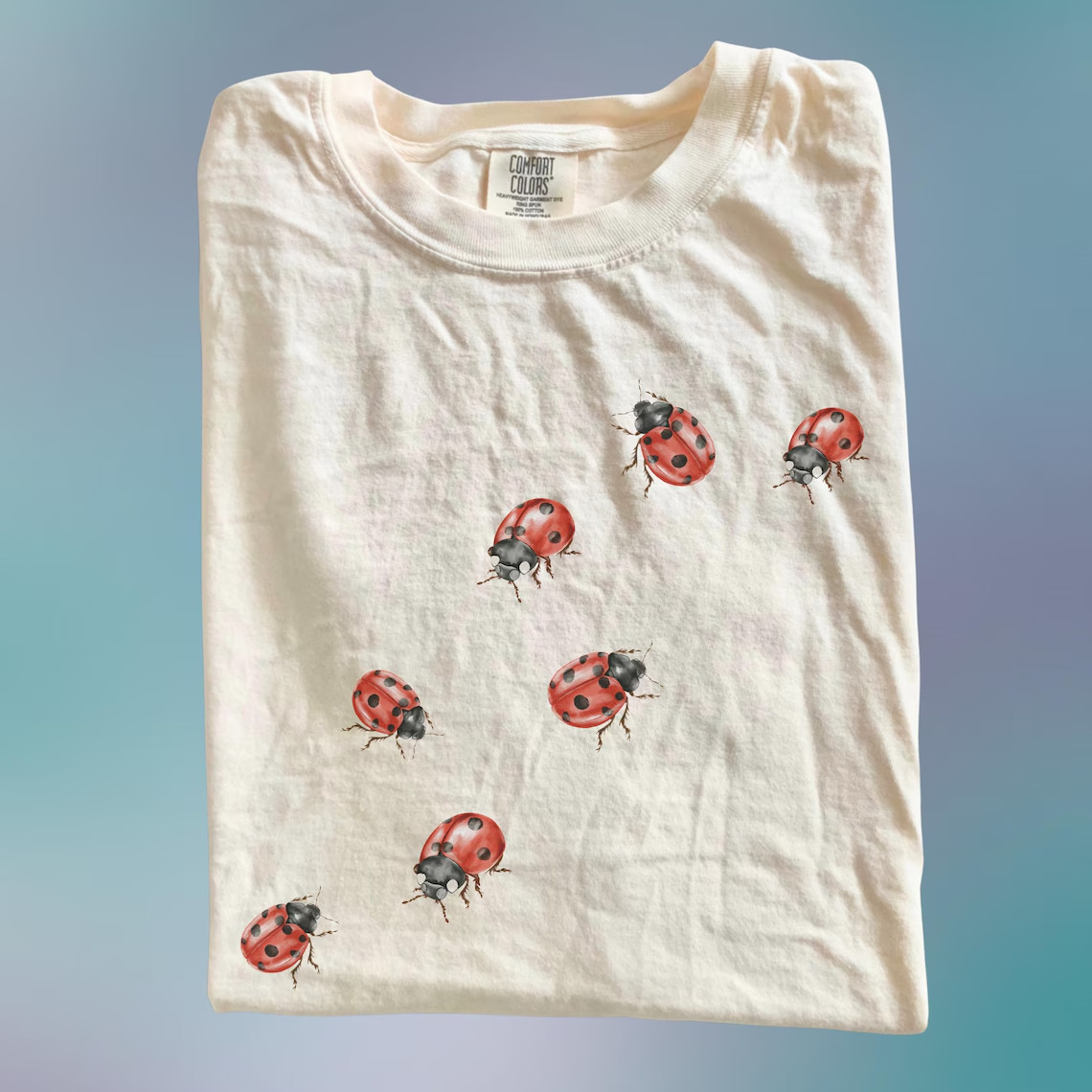 Vintage Ladybug Shirt Retro Insect Graphic Tee Nature Lover Gift