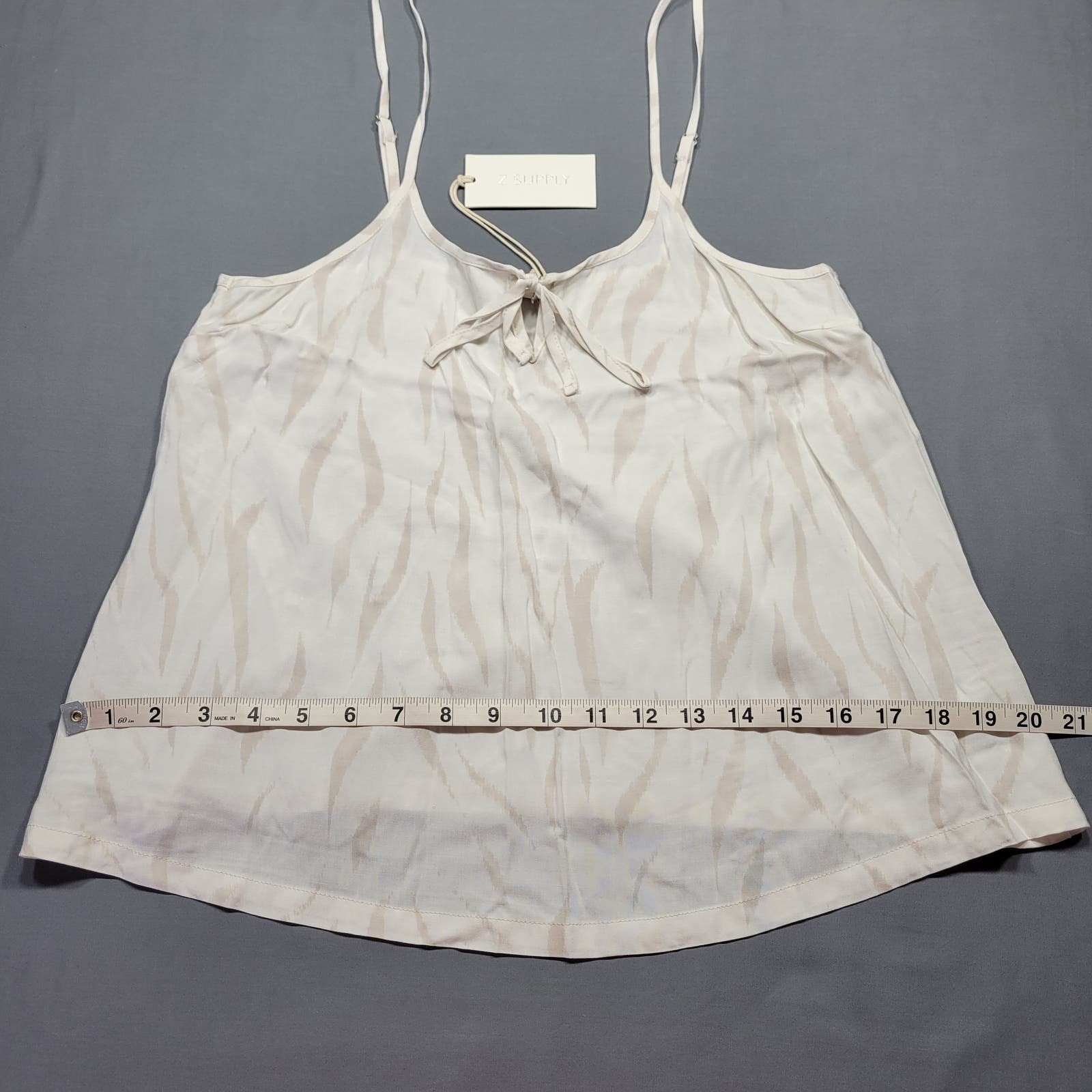 Z Supply Cream Tan Tank NEW $49 Zebra Swing Crop Top Lightweight Sheer Womens XS