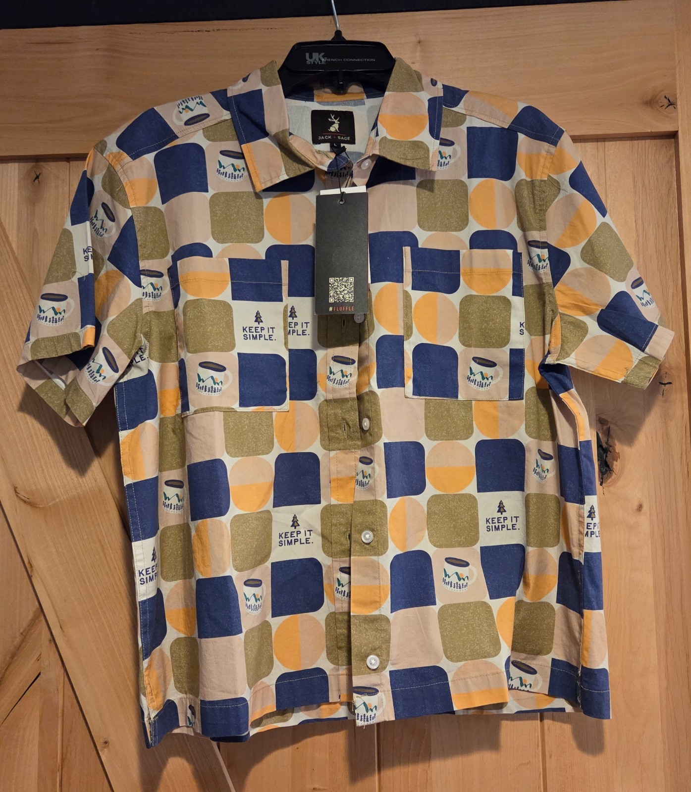 New! Jack & Sage Women’s L Retro Picnic Camp Shirt Keep It Simple Coffee Mug