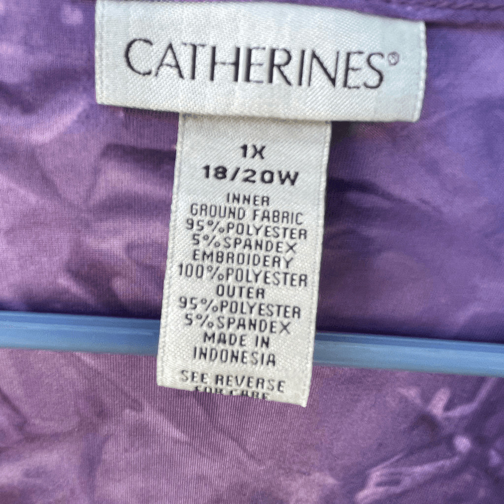 Catherines size 1X 18/20 purple sequined faux 2 piece set.
