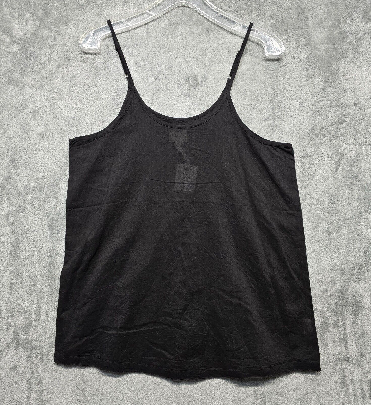 Namsar Cami Top Womens Small Black Cotton Adjustable Camisole Lightweight Basic