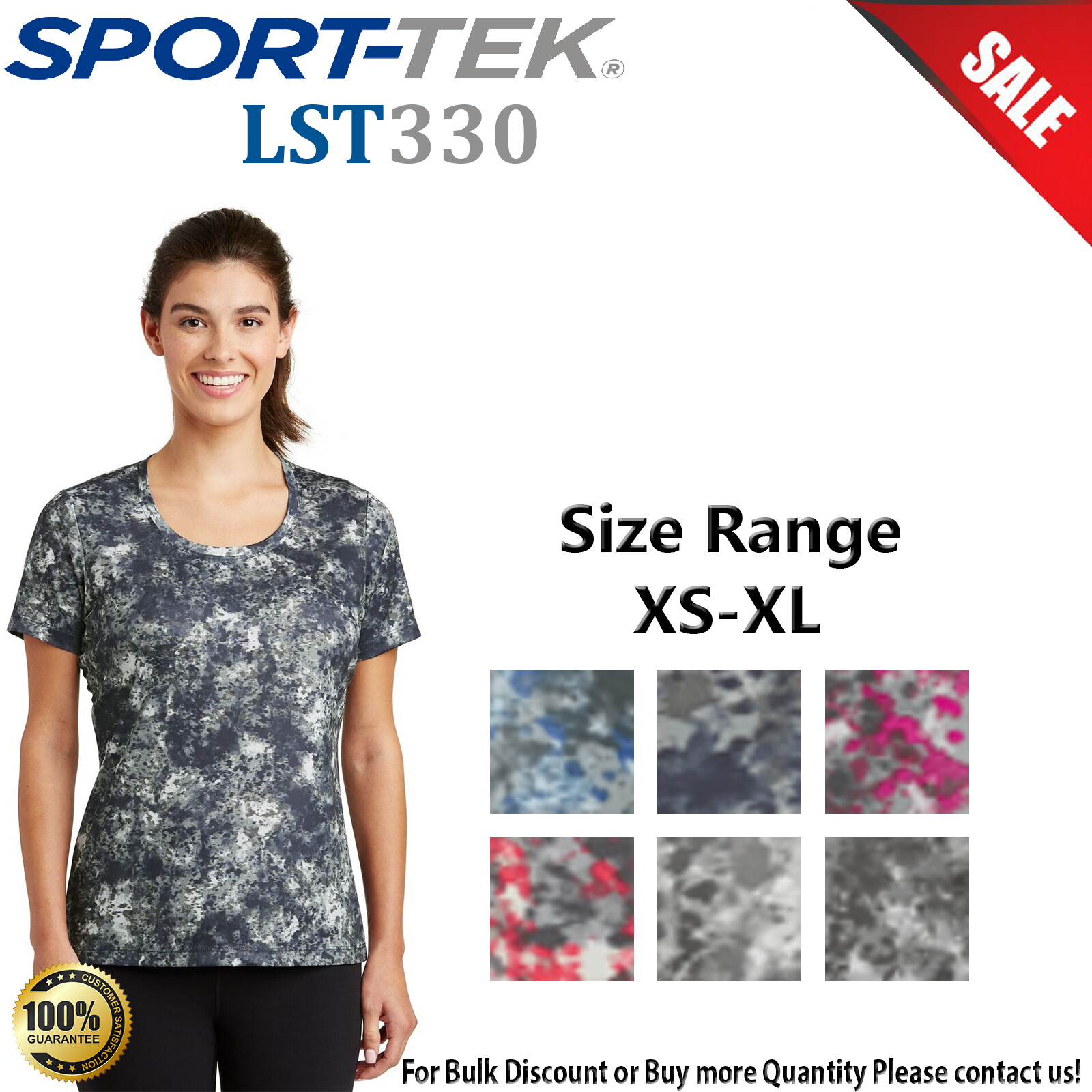 Sport-Tek Womens Short Sleeves Moisture Wicking Scoop Neck T-Shirt LST330