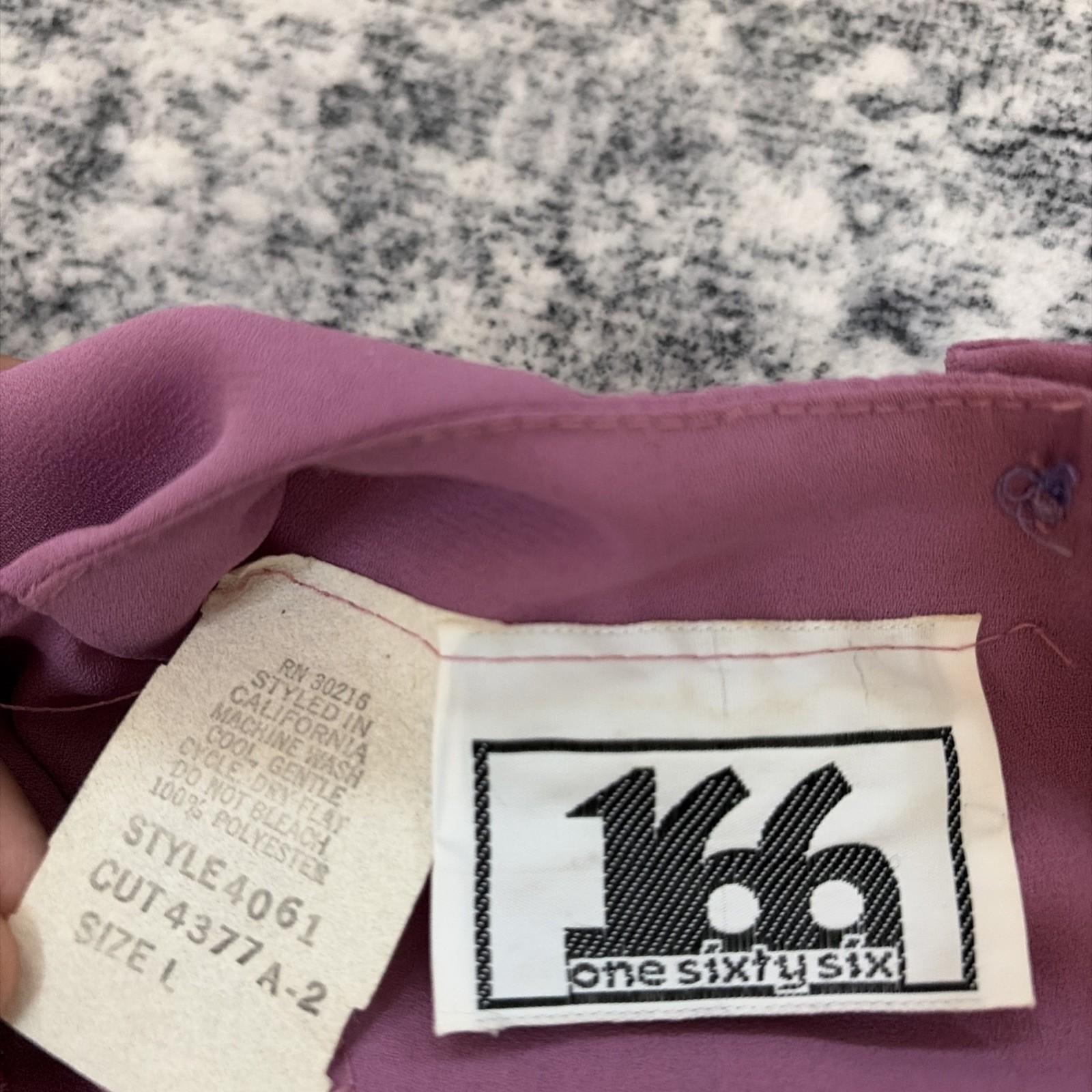 166 One Sixty Six VTG 80s Women’s Top Blouse Purple Large Pin Tucks Victorian
