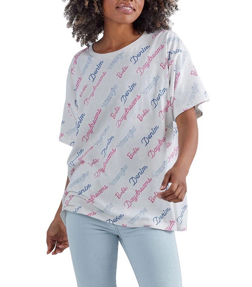 Wrangler X Barbie Daydreams Boyfriend Tee L Oversized Casual Comfort