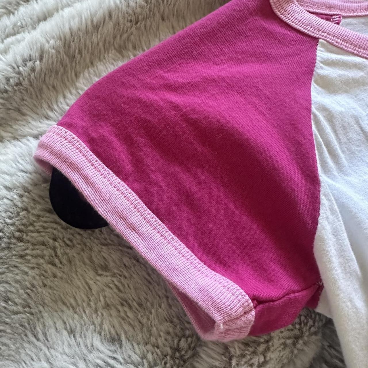 Women’s White and Pink Crop-top