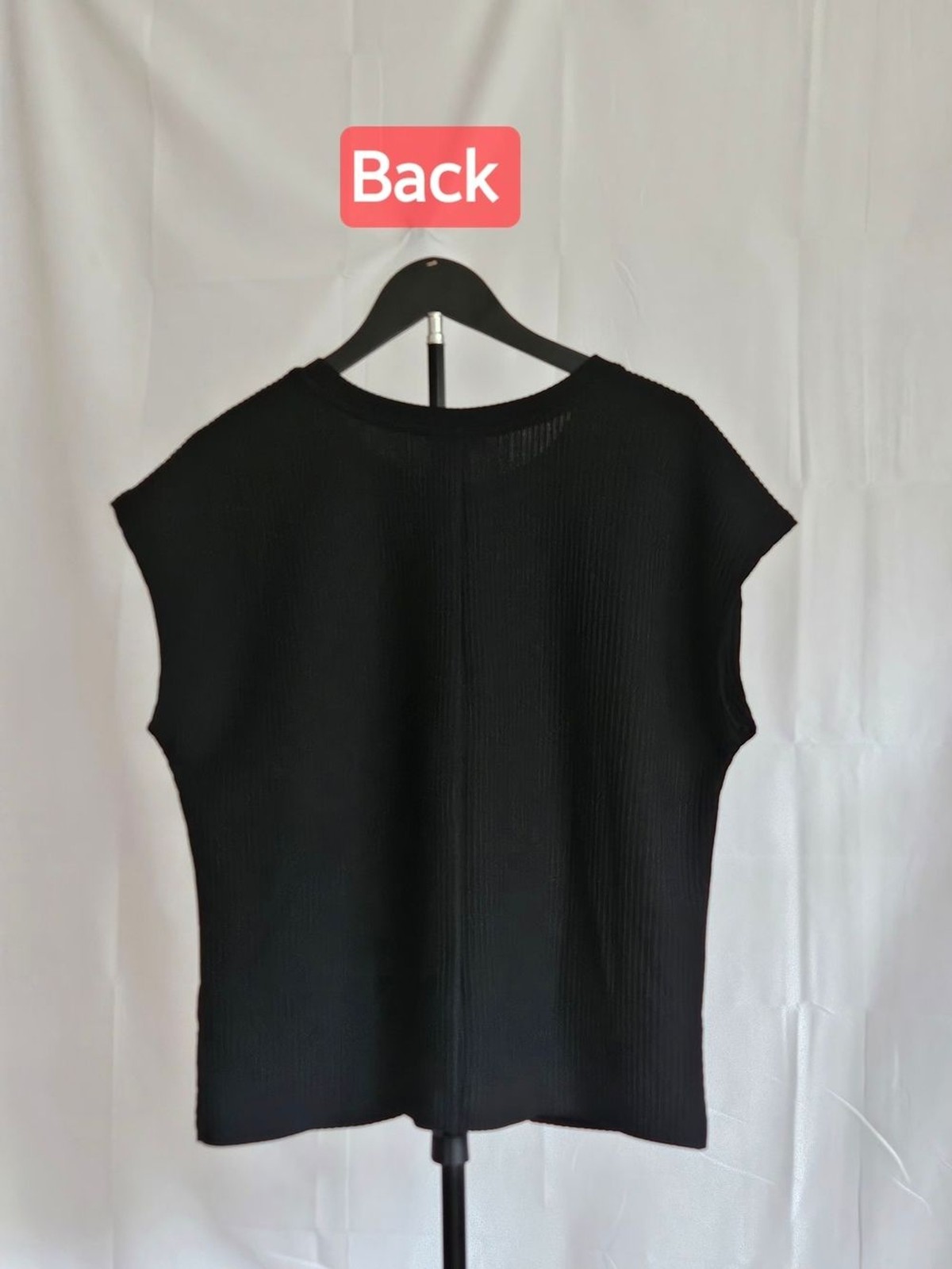 ​Buffalo David Bitton Black Ribbed Twist-Front Sleeveless Top – Size M
