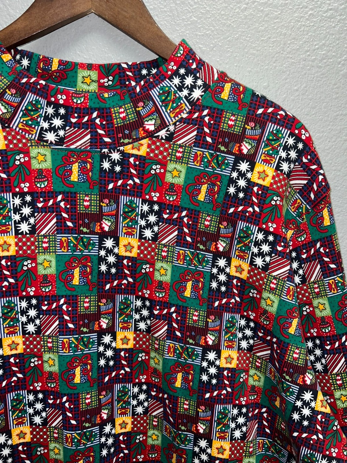 Vintage Christmas Long Sleeve Shirt Westbound Holiday Print Tee Womens 2X