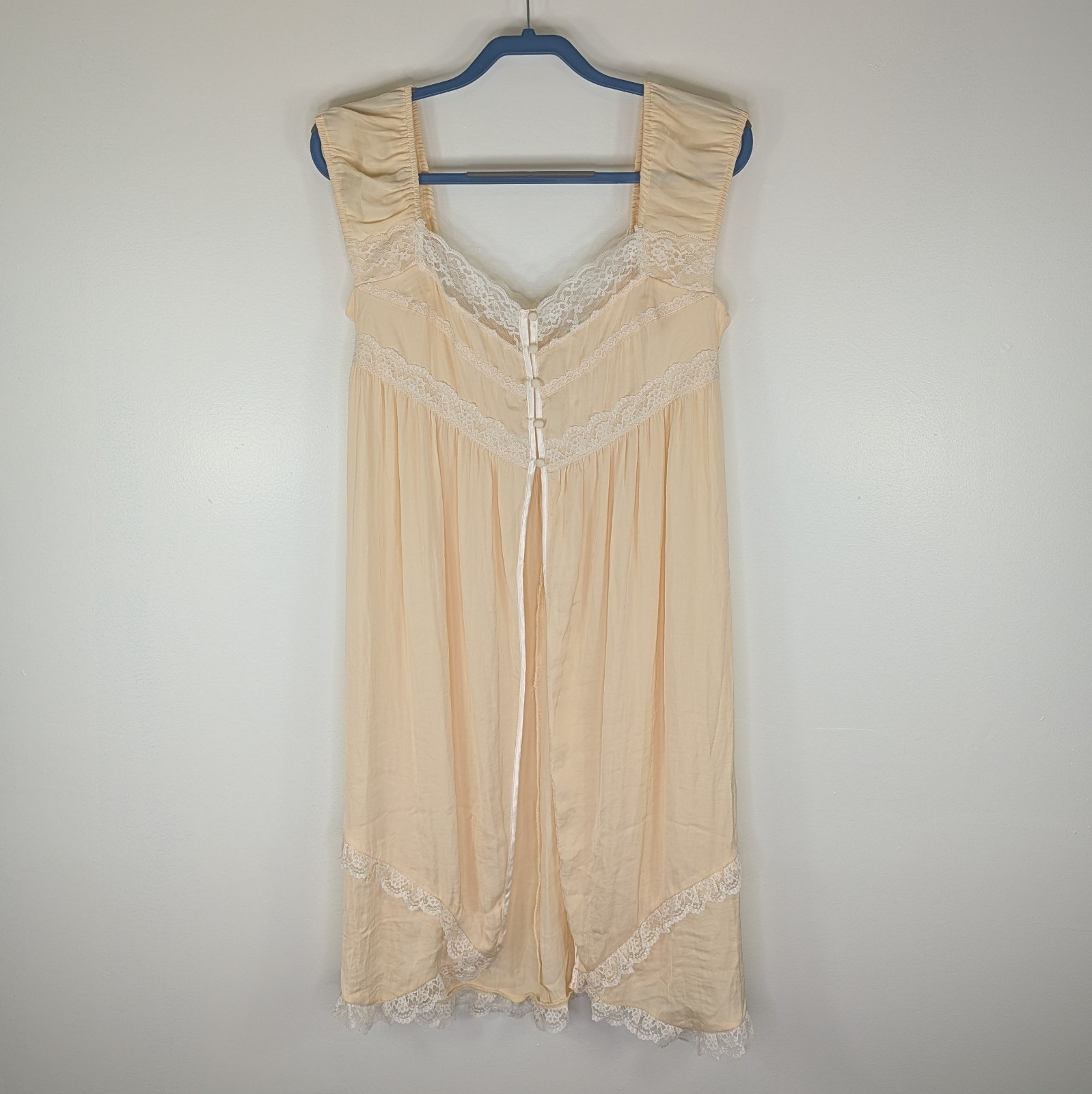 Kimchi Blue Babydoll Maxi Top Lace Trim Flyaway Large Urban Outfitters New