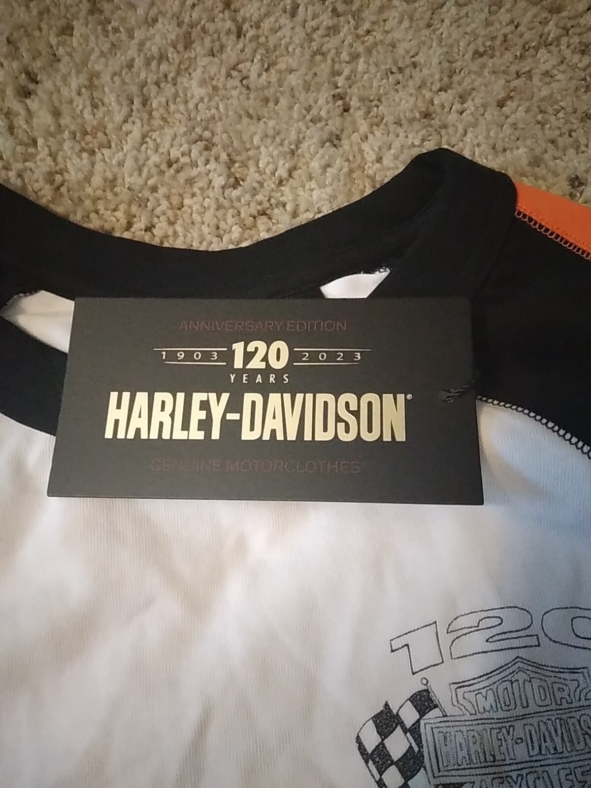 Women’s Harley Davidson 120th Anniversary Long Sleeve Knit Colorblock Top XL