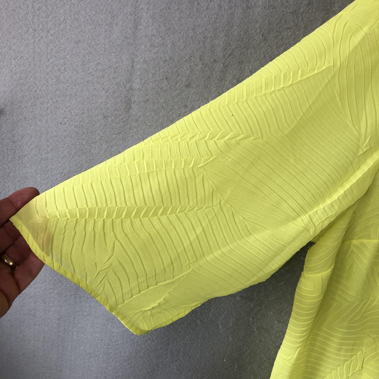 Neon Yellow Shirt Womens 2X Yellow Button Front Blouse Tunic Bold Summer