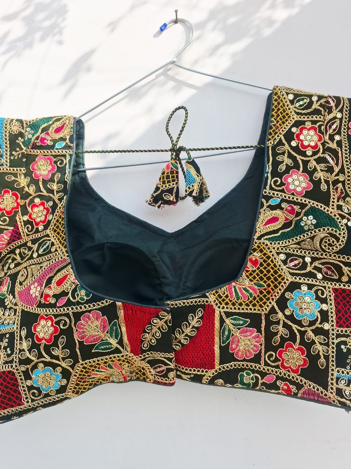 Multicolor Embroidered Saree Blouse Women Designer Kutchi Work Choli Blouse