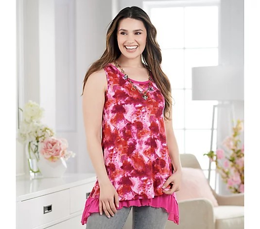 LOGO Layers by Lori Goldstein Set 2 Tie-Dye & Solid Tank Women’s Tops