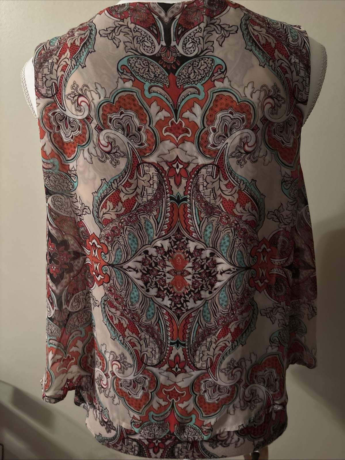 Roz & Ali Women’s Paisley Print Blouse Sleeveless Small