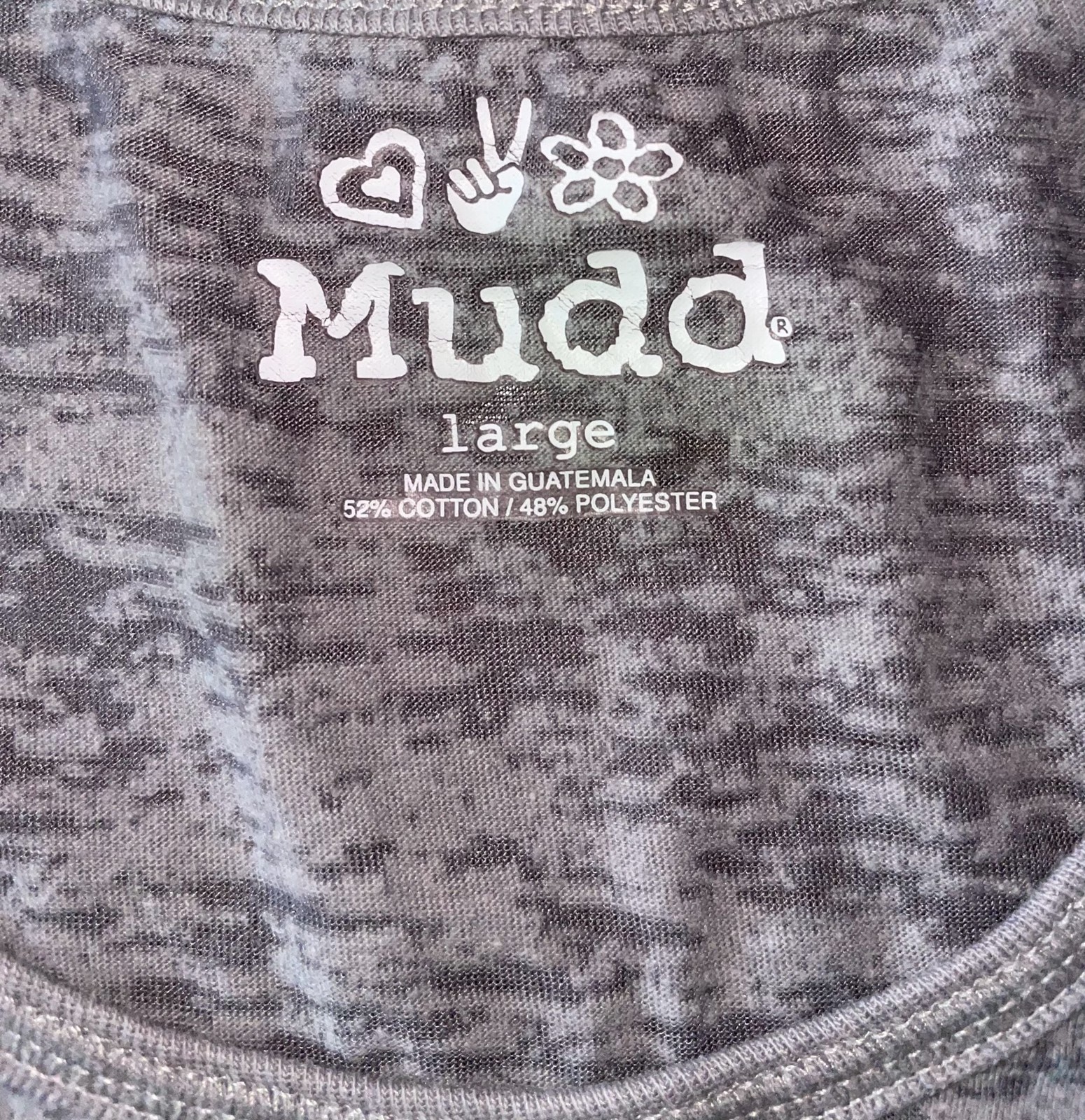 Mudd Y2K Burnout Baby Tee Gray Fitted Top Mall Goth Grunge