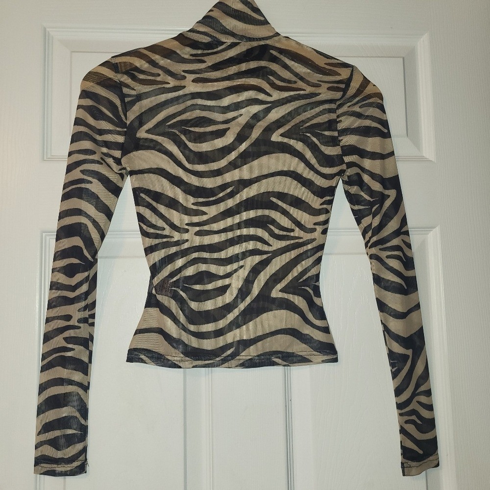 Superdown Kerrie Mesh Top Women’s Size XS Zebra