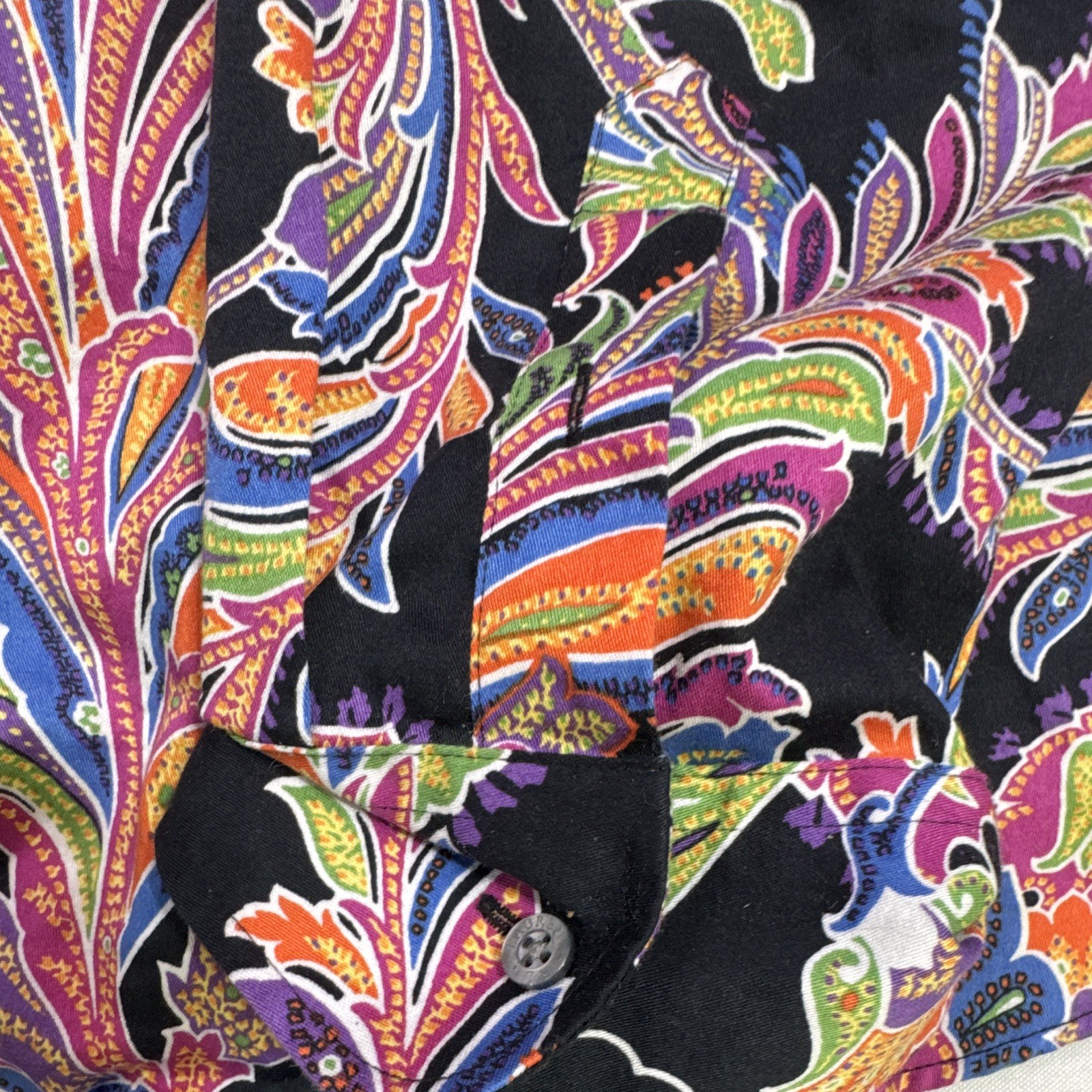 Lauren Ralph Lauren Women’s 3X Non-Iron Paisley Button Front Shirt 100% Cotton
