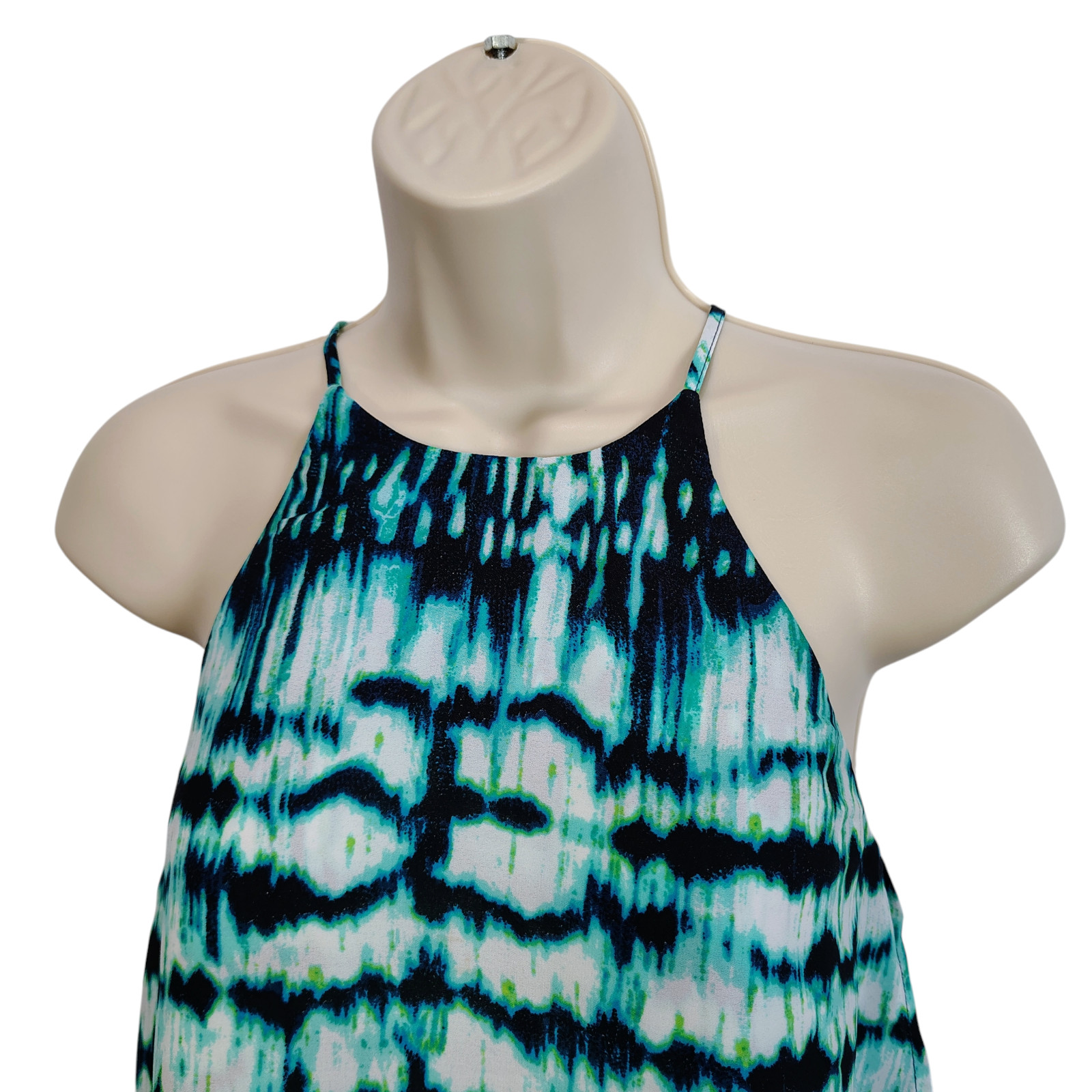 Decree Halter Shirt Womens Extra Small Tie Dye print Layers Sleeveless