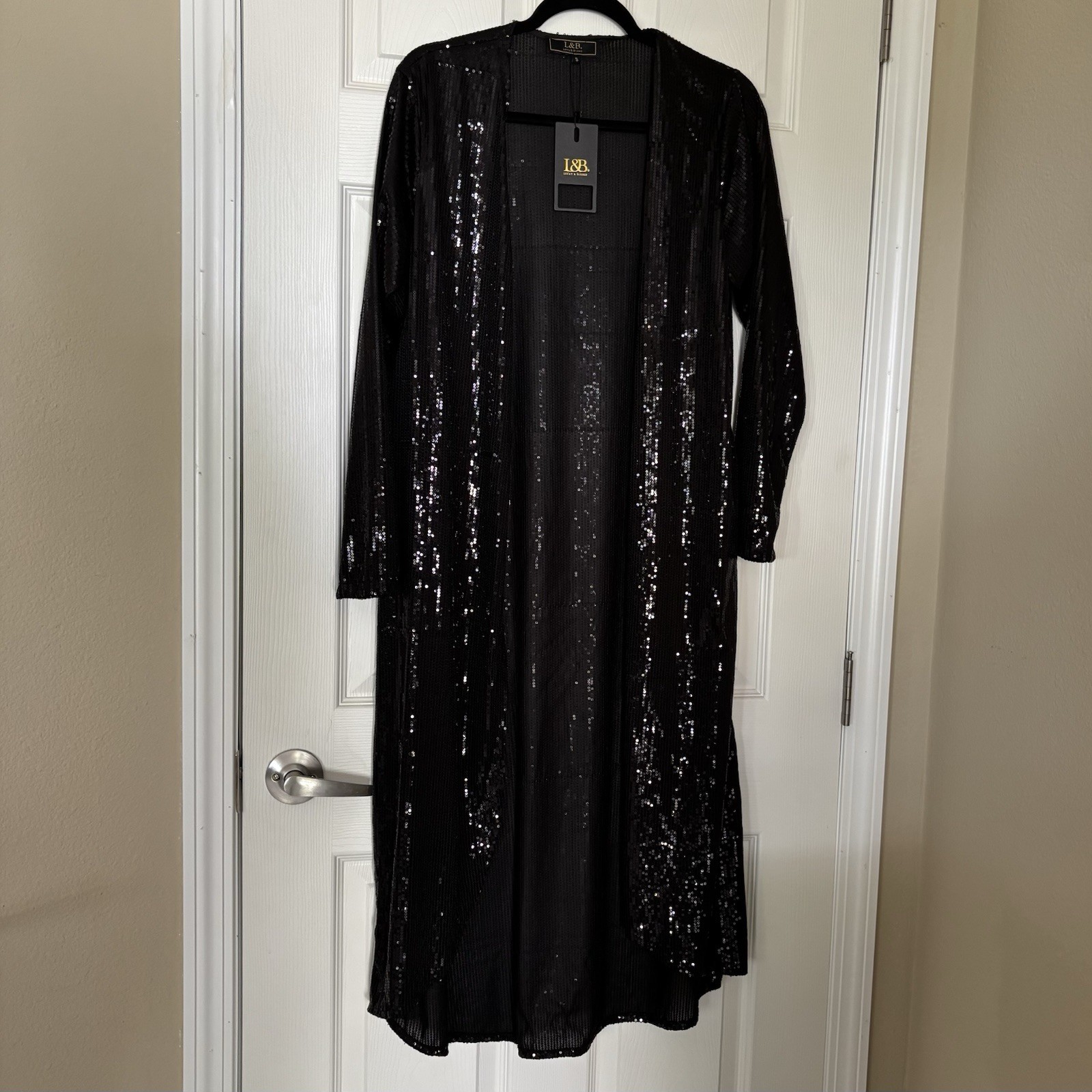 Lucky&Blessed NWT Black Sequin Kimono Small Western Festival Boho Country Chic
