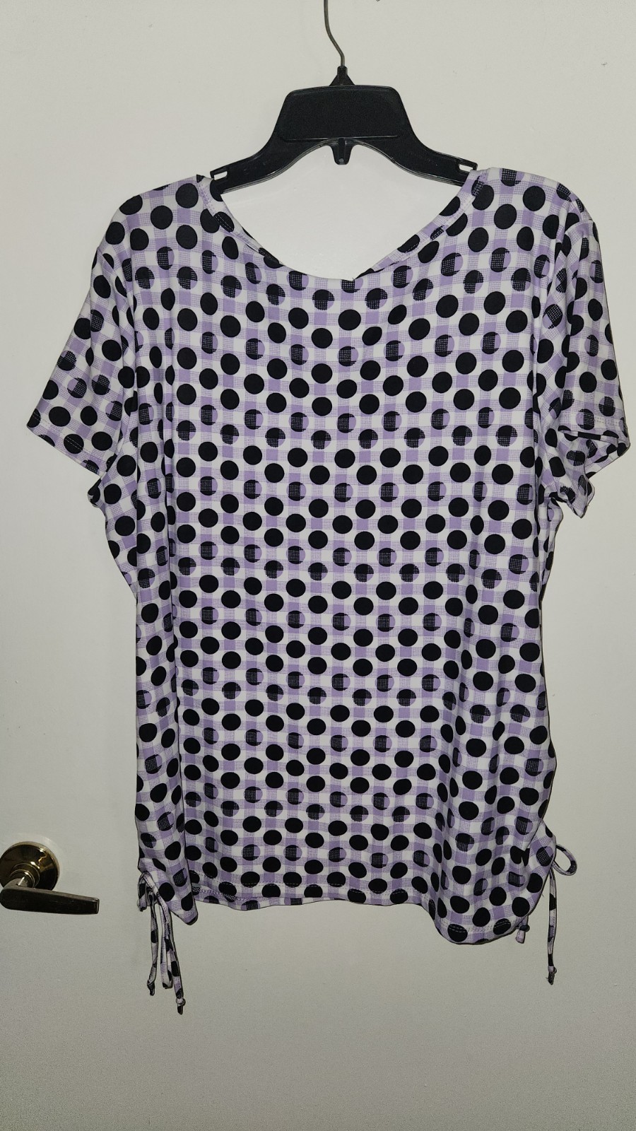Urban Rose 2xl Polka Dot Print With Purple And Black And White Dress Shirt
