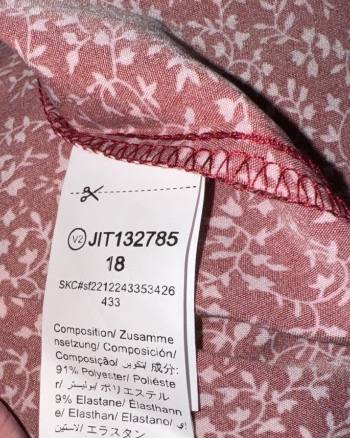 Emery Rose Womens Sz 2XL Red White Shirt Floral Short Sleeve Tie Front New