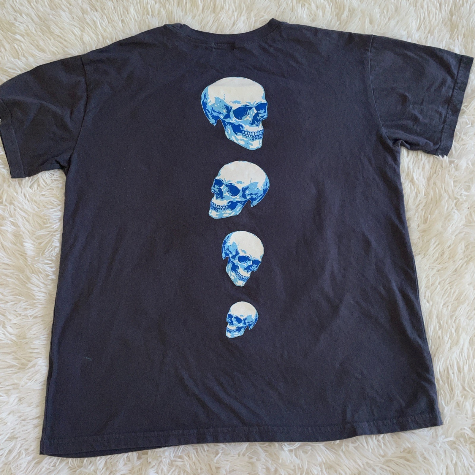 Killer Skull Shirt Women Grey Psychedelic Mushroom Eyes Free Spirit W/back Skull