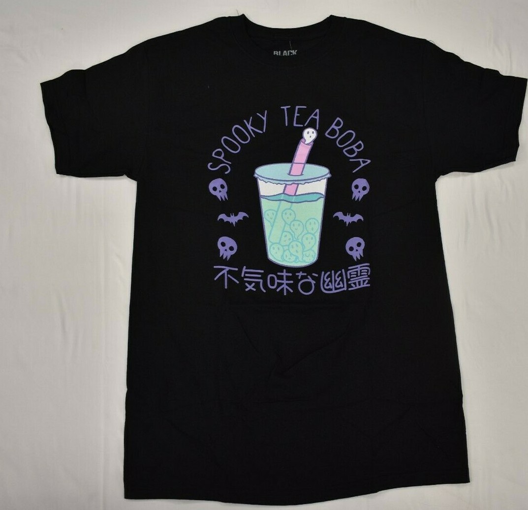 Spooky Tea Boba Juniors Boyfriend Fit T-Shirt New XS, S, M, L, XL, 2XL