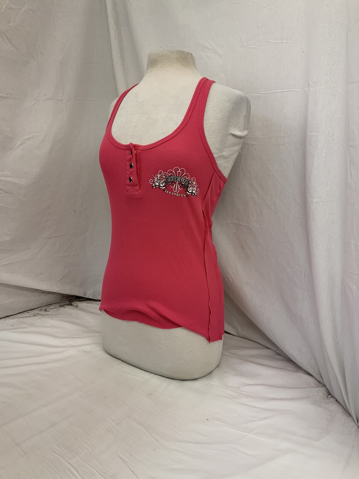One Life 2 Live Shirt M Pink Tank Top 100% Cotton Made In USA NWT YGI N1-220CG
